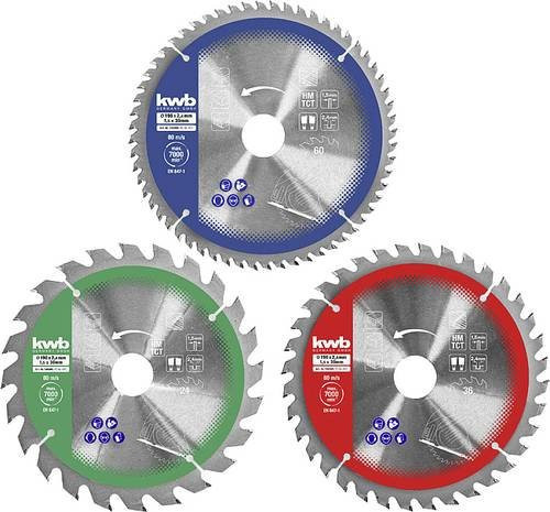 Kwb 589395 Kreissägeblatt-Set für Holz mit Carbide-Spitzen, Durchmesser: 250 mm, Bohrung: 30 mm - Bild 1