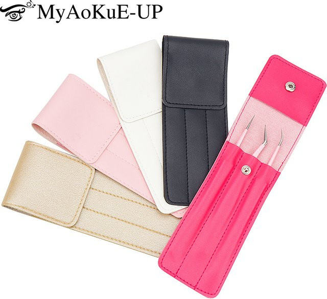 myaokue-up Pinzette mit Lederabdeckung, Rose Red, Unisex - Bild 1