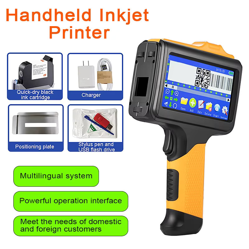 Luxuglow P19 Handheld-Tintenstrahldrucker in Orange, tragbarer QR-Code-Drucker und automatischer Datums- sowie Chargencoder für Kartons - Bild 2