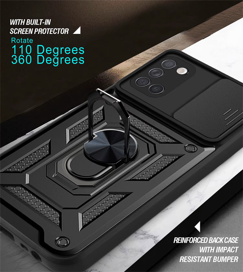 Magnetische Ring Schutzhülle für Samsung Galaxy A31 in Schwarz oder Grün, Stoßfeste Panzerhülle für Android - Bild 6