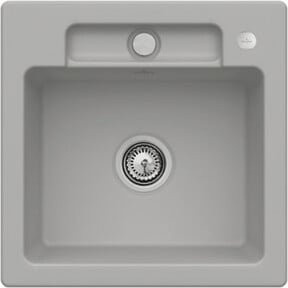 Villeroy & Boch Spüle Siluet 50 S Flat bündig aus Keramik mit Ablauggarnitur und Excenterbetätigung in Fossil - Bild 1