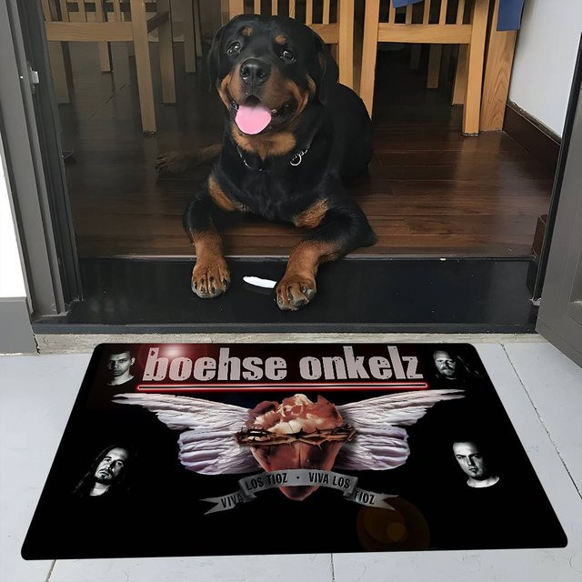 Anti-Rutsch Fußmatte mit Onkelz Grafik Design in Schwarz, B/T: 60 x 40 cm - Bild 1