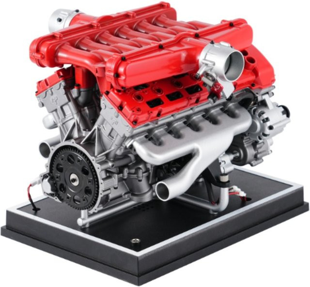 TECHING V12 Motormodell-Bausatz, Metallmotormodell, Doppelkreis-Ölpumpenmechanismus - Bild 1