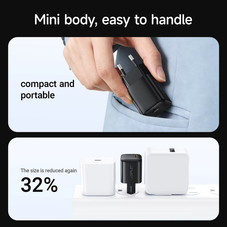 ACEFAST GaN PD67W USB-C Schnellladegerät in Schwarz für iPhone und Xiaomi - Bild 4