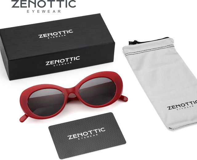 ZENOTTIC Sonnenbrille oval, Acetat, Vollrand, rot, Damen - Bild 1
