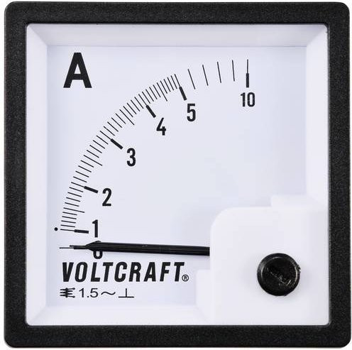 Voltcraft AM-72X72/5A Analog-Einbaumessgerät mit 5A Dreheisen in Weiß - Bild 1