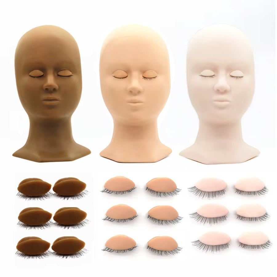 lashprofessor Silikon-Mannequin-Kopf Trainingsset, abnehmbare Augenlider - Bild 3