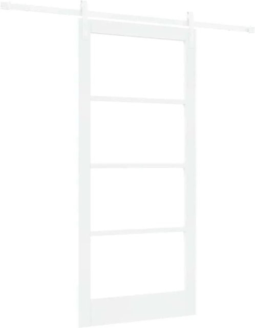 vidaXL Schiebetür ORKDAL in Weiß aus Kiefernholz und Glas, B: 93 cm, H: 202 cm - Bild 1