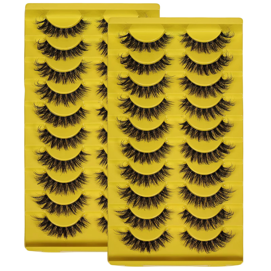 JIEFUXIN Wispy Lashes 3D-Volumenstreifen-Wimpern, 2er-Pack, Unisex - Bild 5