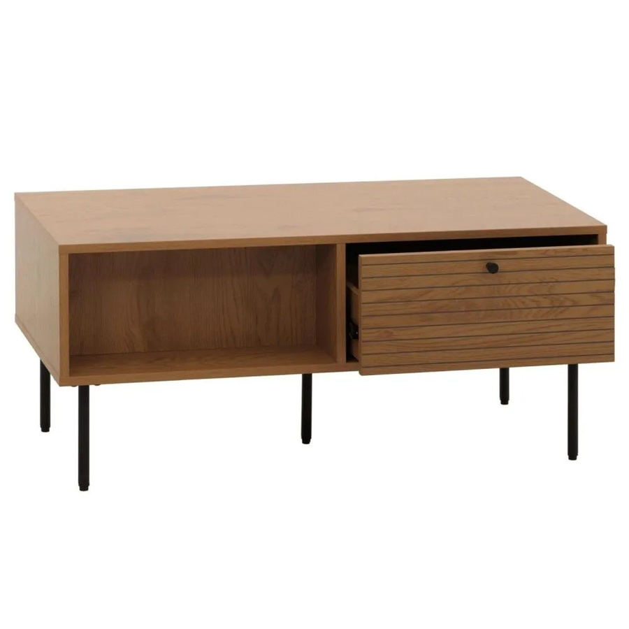 Couchtisch MCW N78 in skandinavischem Stil aus Holz und Metall, Farbe Natur, B/T/H: 100 x 45 x 50 cm - Bild 2