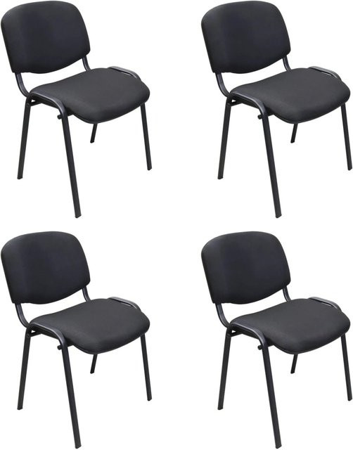 PROREGAL SuperSparSet 4er Pack Stapelstühle Blackbird in Schwarz, modern gestaltete Polsterstühle aus Stoff und Stahl, H x B x T: 78 x 54 x 60 cm - Bild 1