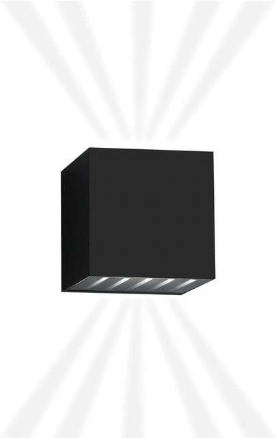 NETTLIFE 2er Set LED-Wandleuchten Schwarz IP65 Wasserdicht Up-Down-Licht 10 W Kaltweiß Modernes Design für Garten Balkon und Terrasse - Bild 1