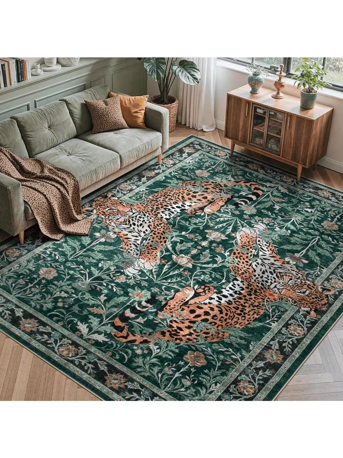Moynesa Leoparden-Teppich im ästhetischen Design für Wohnzimmer und Schlafzimmer - Bild 2