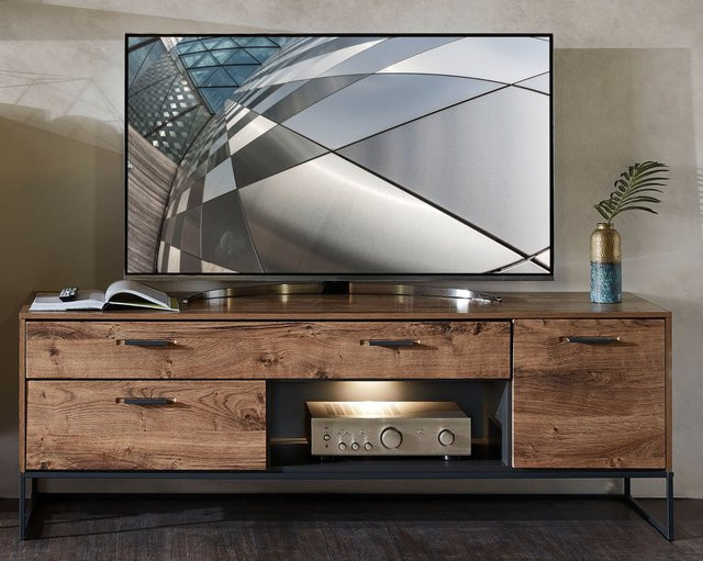 Lowboard Wohn-Concept HARPER in Braun mit Soft-Close-Schubladen und Medienfächern, B/T/H: 175 x 48 x 48 cm - Bild 1