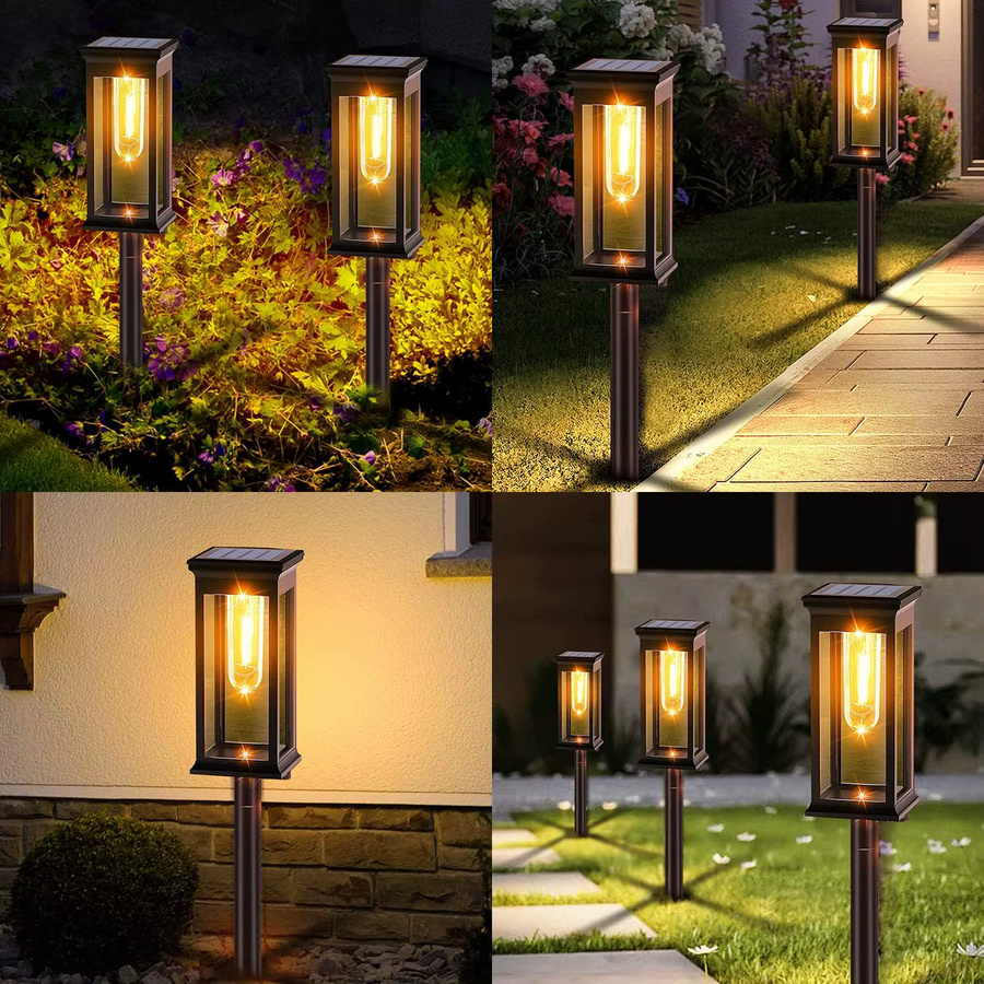DBF Solar-Wegeleuchten Set aus 2 Stück in Schwarz mit warmweißem Licht und IP65 Wasserdichtigkeit für den Garten und Außenbereich - Bild 6