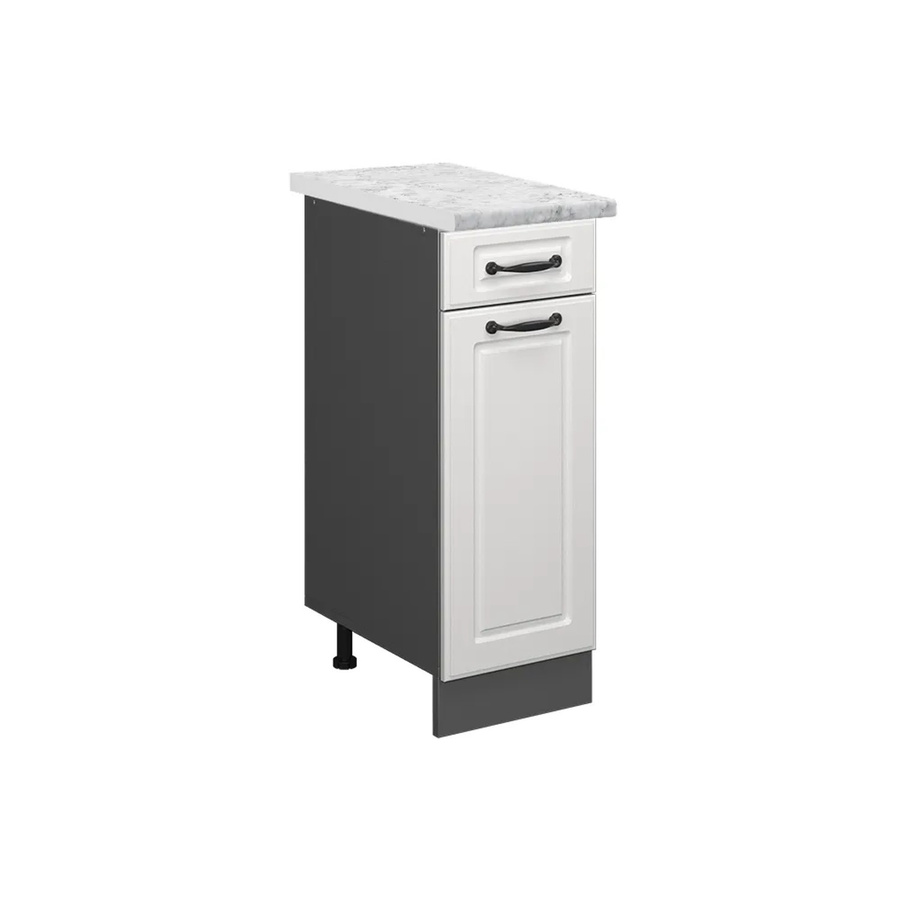 Vicco R-Line Schubladenschrank für die Küche in Weiß im Landhausstil mit Marmor-Optik, Breite: 30 cm - Bild 2
