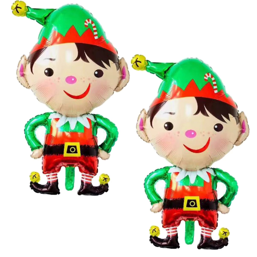 2er-Set Elfenform Folienballons in Multicolor für deine Weihnachtsdekoration und Partyzubehör - Bild 2