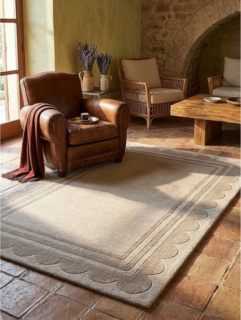 Wollteppich Kadima Design in Beige mit geometrischem Muster, Breite: 120 cm, Tiefe: 170 cm - Bild 1