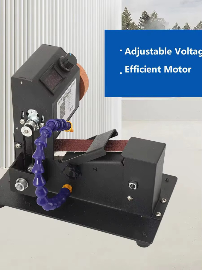 Elektrischer Bandschleifer 350W mit stufenloser Geschwindigkeitsregelung und Reinkupfermotor, Multifunktions-Schleif- und Poliergerät in Schwarz - Bild 6