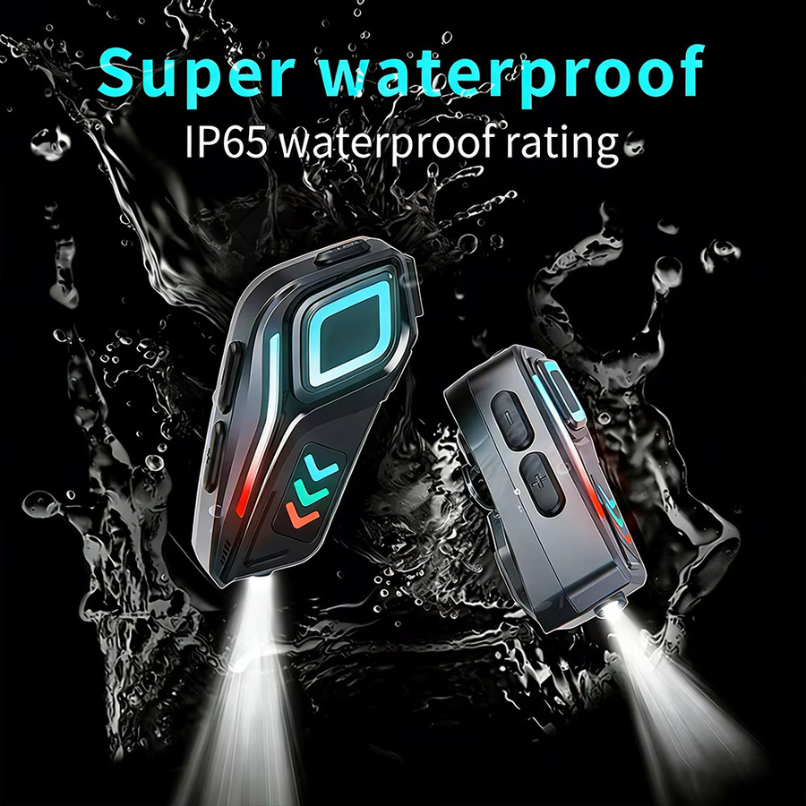 MRSVI Bluetooth-Motorradhelm-Headset K07 in Schwarz mit Geräuschunterdrückung und IPX6 Wasserdichtigkeit - Bild 3