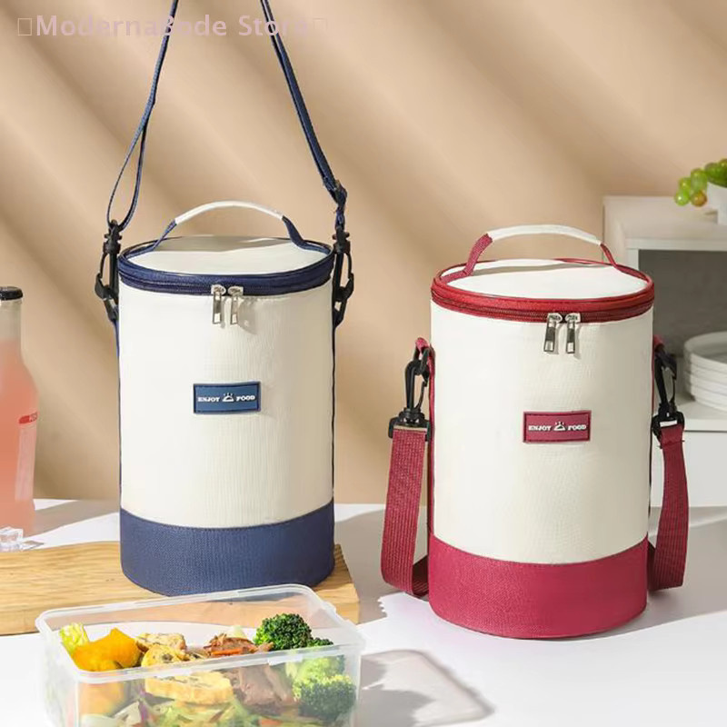 Tragbare zylindrische Lunchbox mit Isolierung in Rot - Bild 3