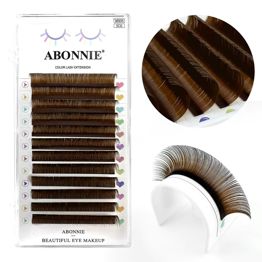 Abonnie B Curl Wimpernverlängerung, Schwarz Braun, 8-15 mm - Bild 2