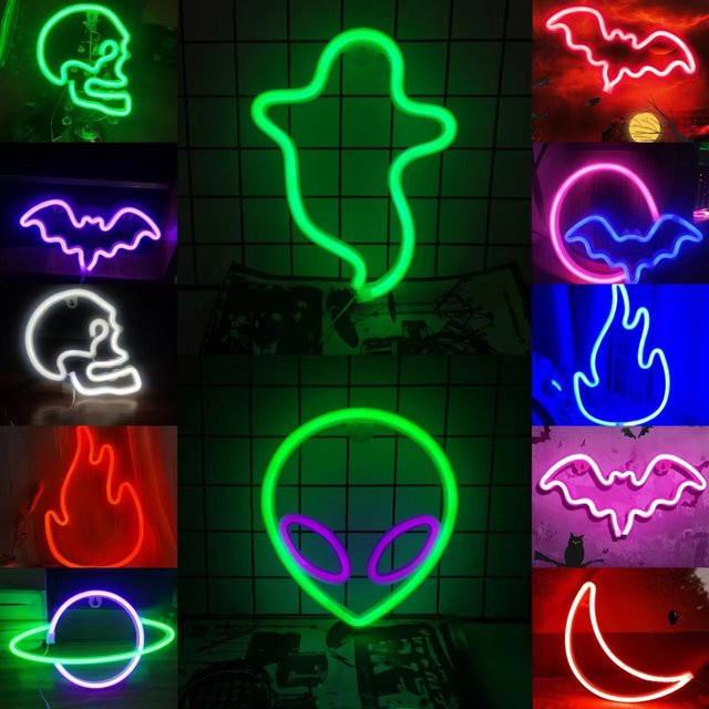 Phantasy Star LED-Neon-Wanddekoration in Grün und Multicolour mit USB-Betrieb - Bild 1