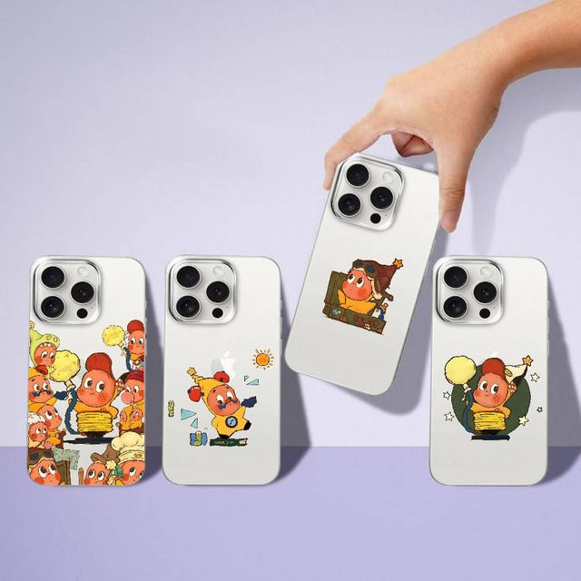 Kawaii T-Twinkle stoßfeste und transparente Handyhülle für iPhone 17, 16, 15, 14, 13, 12, 11 Pro Max in Transparent - Bild 1