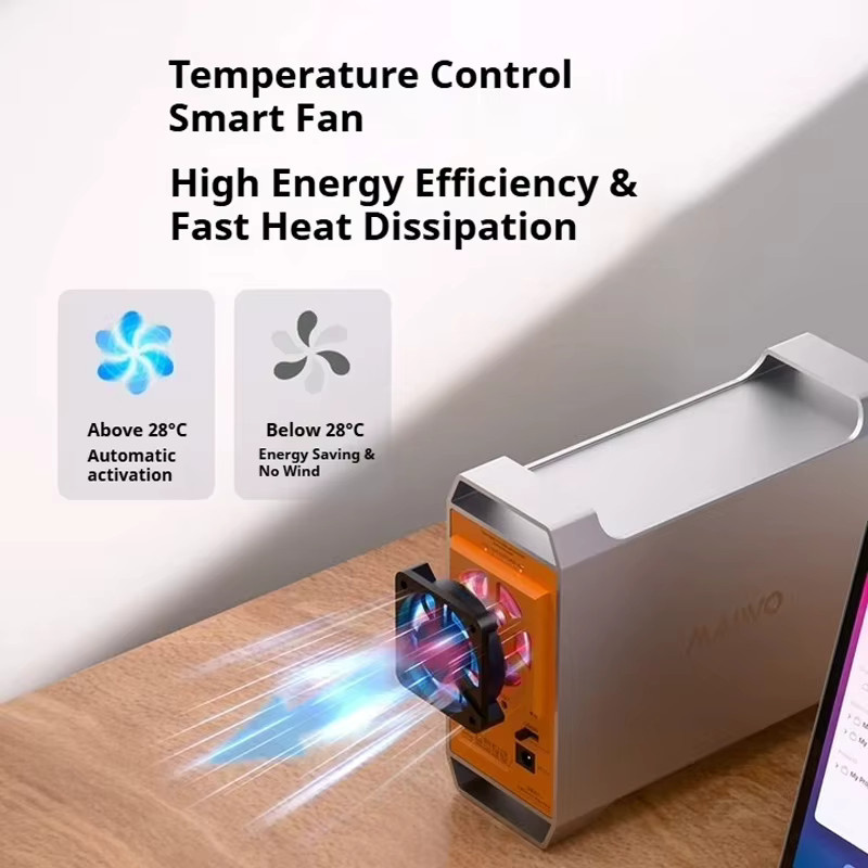 MAIWO 2-Schacht-HDD-Dockingstation mit USB-C-Anschluss für 2,5 und 3,5 Zoll SATA-Festplatten und 4 RAID-Modi - Bild 4