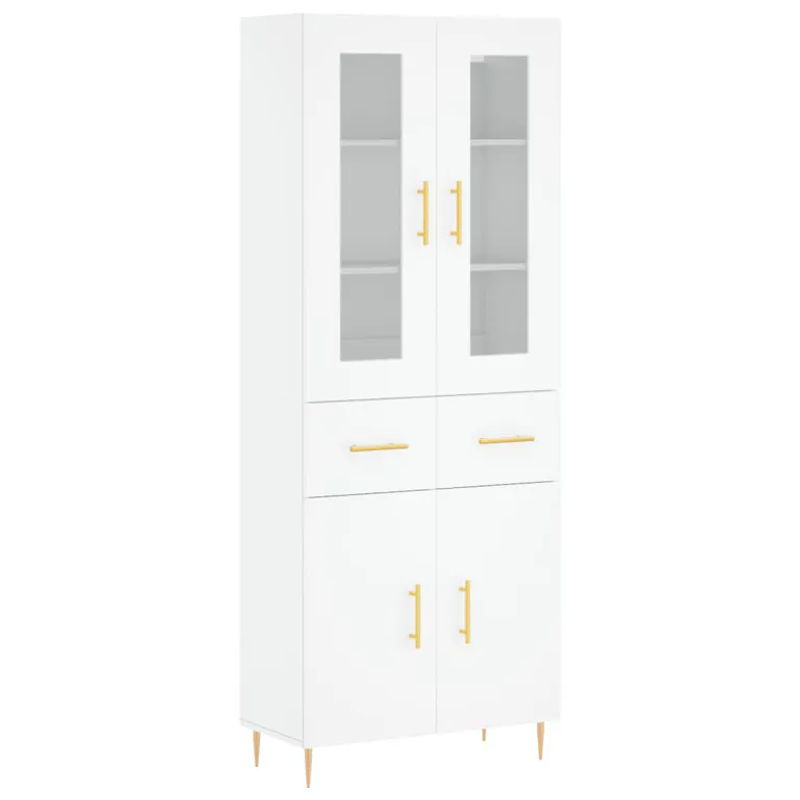 Vidaxl Vitrinenschrank Modern, Weiß, B: 69,5 cm, T: 34 cm, H: 180 cm - Bild 2