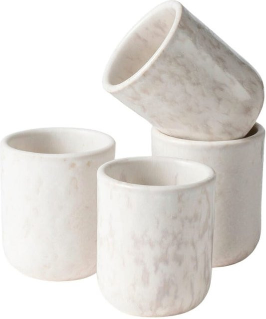Gipfelstück Espressobecher-Set Alpenwiese aus Steinzeug in Pink und Weiß mit floralem Design - Bild 1