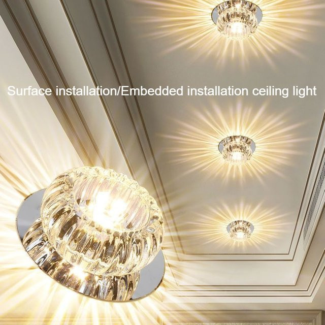 Moderne LED-Deckenleuchte Lava Ball aus Glas und Kristall in Transparent mit Chrom-Finish für Wohnzimmer und Flur - Bild 1