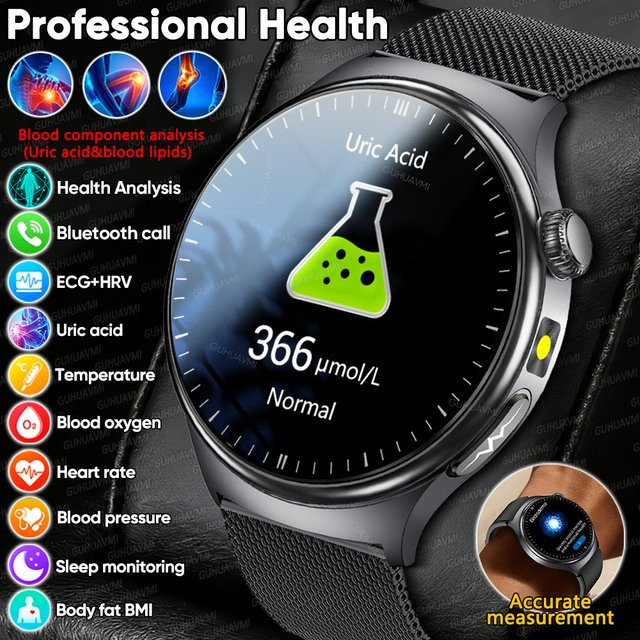 GUHUAVMI Smartwatch, 1,43" AMOLED, Schwarz, Herren, Damen - Bild 1