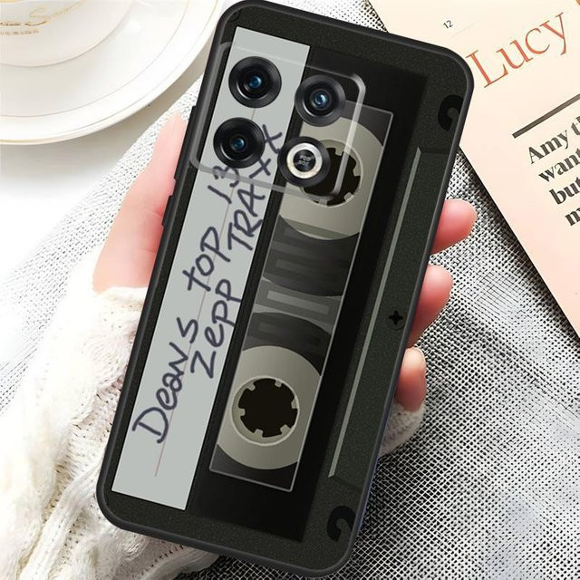 Retro-Stil Vintage Kassette Schutzhülle für OnePlus Modelle in Schwarz - Bild 1