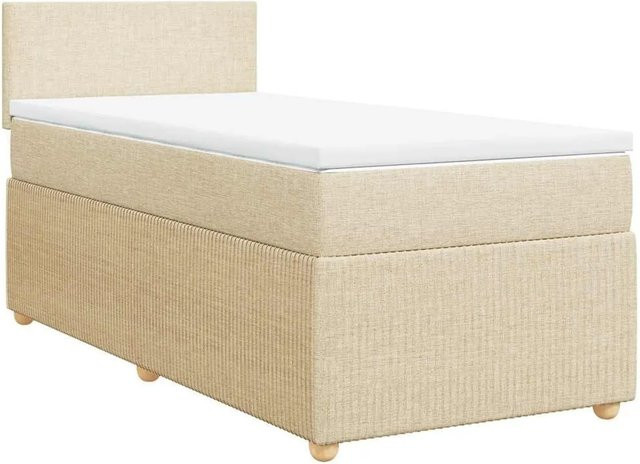 vidaXL Boxspringbett mit Matratze Hybrid-Design in Creme, B/T: 80 x 200 cm - Bild 1