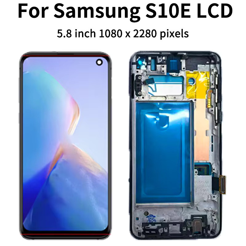Samsung S10e G970FU G970F G970U Display LCD Touch Screen Digitizer mit Rahmen in Schwarz - Bild 3