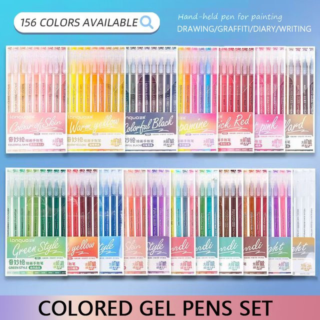 PHANTACI Gel-Stifte Set mit 9 farbigen Markern für Zeichnungen und Malereien, Multicolor - Bild 1