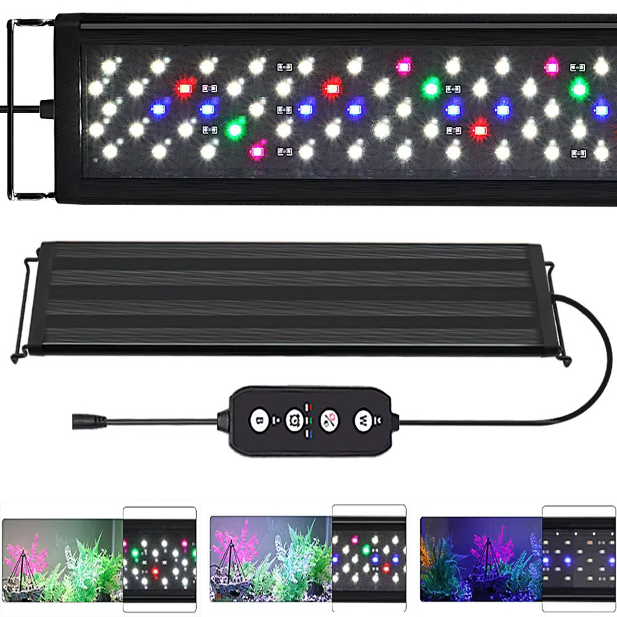 Dimmbare LED Aquarium Pflanzenwachstumslicht in Schwarz mit RGB-Modus und Poweroff-Speicherfunktion, Breite: 120 cm, IP65 Schutzklasse - Bild 5