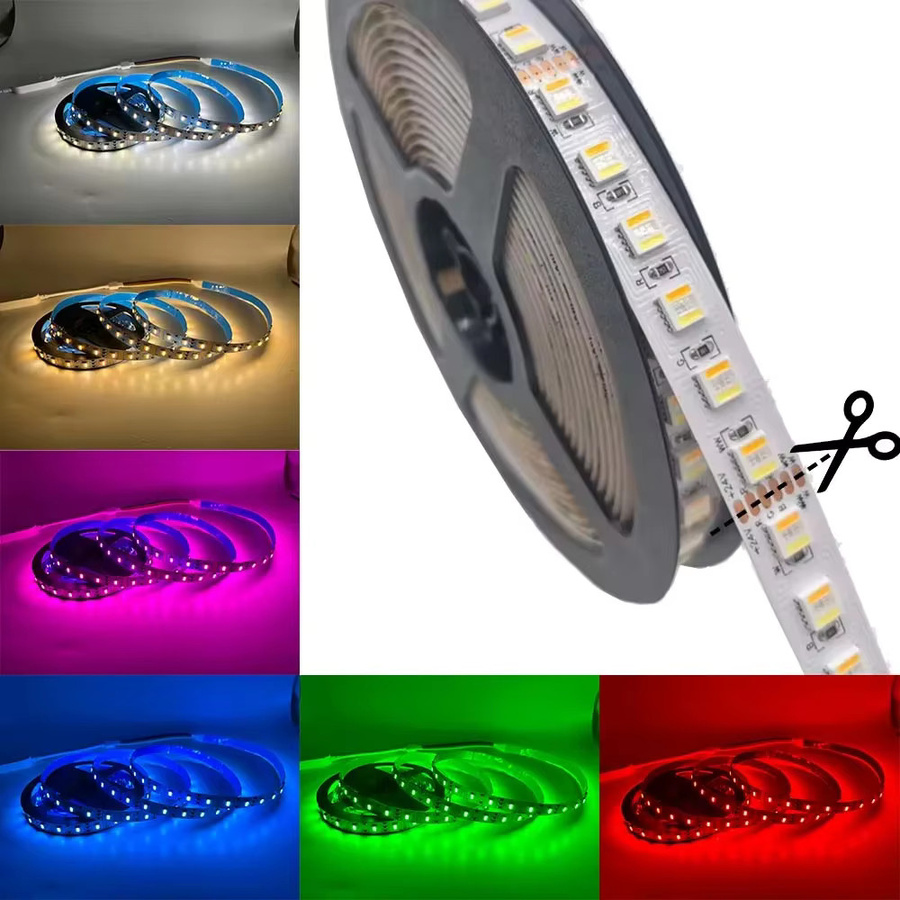YSRSAI RGBCCT LED-Lichtleiste DC12V mit SMD5050 und 2835 Chips, flexible RGBW+CW Beleuchtung in Multicolour, Breite: 12 mm - Bild 5