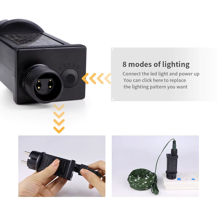 Lcamaw Warmweiße RGB-LED-Lichterkette aus Lederdraht für Weihnachtsdekoration und Gartendekoration, DC24V - Bild 4