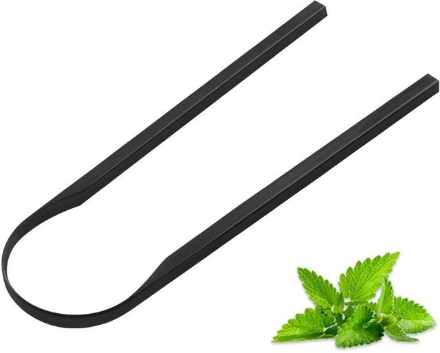 Binchi Health Electronics Zungenschaber, Edelstahl, U-förmig, schwarz - Bild 1