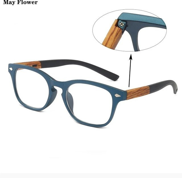 May Flower Lesebrille Retro Vintage, Holz, Vollrand, Unisex - Bild 1