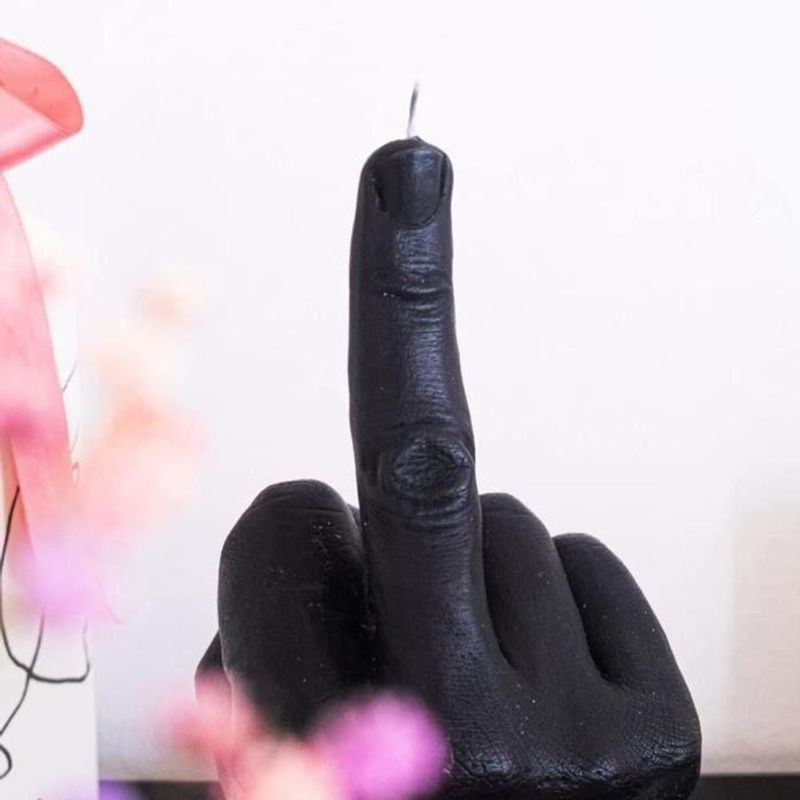 LG-EXPRO Middelvingerkaars Noir Duftkerze in Form eines Mittelfingers aus Sojawachs Schwarz - Bild 2