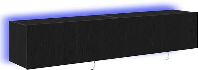 vidaXL Wand-TV-Schrank aus Holzwerkstoff in Schwarzer Eiche mit integrierter Beleuchtung, B/H/T: 80 x 35 x 31 cm - Bild 1