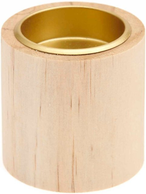 Rico Design Holz-Kerzenhalter in Natur, Farbe Beige/Braun, B/T/H: 6 x 6 x 6 cm - Bild 1