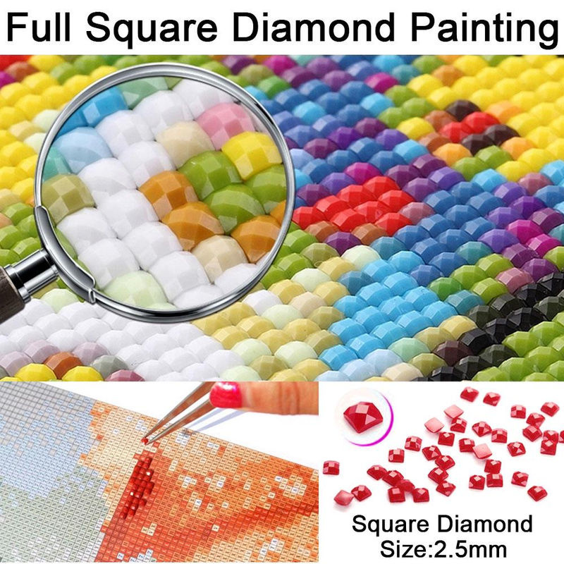 FIYO Diamond Painting Set 5D Schwan Landschaft mit runden Steinen, Mehrfarbig, B/H: 30 x 20 cm - Bild 2