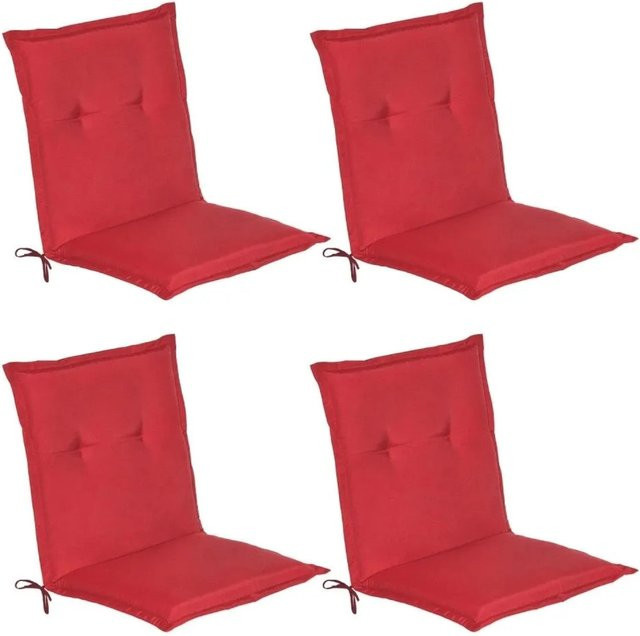 Beautissu Loft NL Niederlehner Sitzkissen Set Rot, 4-teilig, B/T/H: 100 x 50 x 6 cm - Bild 1