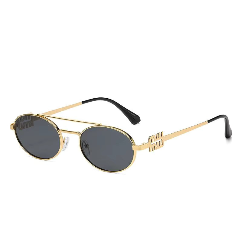 QVQV Sonnenbrille, oval, Vollrand, Metall, gold, Unisex - Bild 1