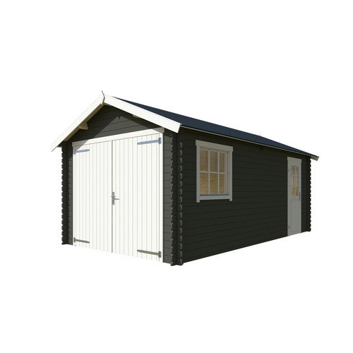 Lasita Blockgarage Dillon in Grau-Grün mit Außenmaß B: 339,9 cm x T: 580 cm - Bild 3