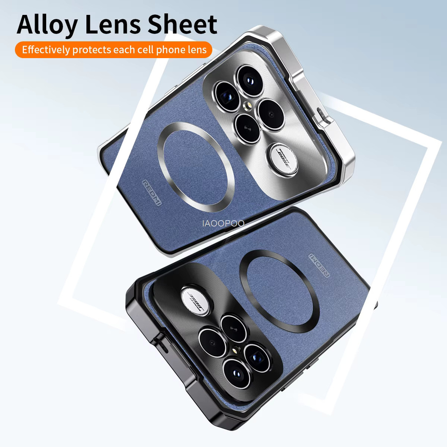iAOOPOO Aluminium Metallrahmen PC Schutzhülle für POCO F8 Ultra F8 Pro X8 Pro Max mit magnetischem kabellosem Laden in Silber und Blau - Bild 4